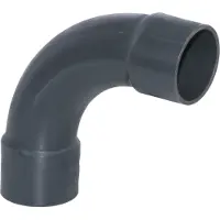Haf 1x PVC Fittings Bogen 90° mit 63mm x 63mm | Klebemuffe x Klebemuffe | Winkelverbinder aus grauem PVC-U | PN16 für PVC Rohr, Schwimmbad & Teich