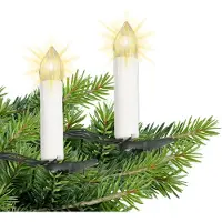 Gartenpirat LED Baum-Lichterkette 25 m mit 50 warmweißen Kerzen Clips & Timer - für Innen & Außen IP44