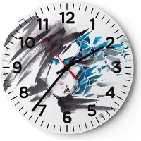 ARTTOR Wanduhr - Rund - Glasuhr - Frau Gesicht Illustration Make-up - 40x40cm - Schleichendes Uhrwerk - Lautlos - zum Aufhängen bereit - Dekoration Modern - Wanddekoration aus Glas - C4AR40x40-3020