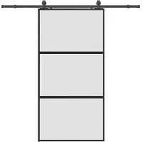 Syfax Schiebetür mit Beschlag Schwarz 102,5x205 cm Hartglas