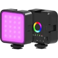 Kkmoon RGB-Mini-Fotografielampe, dimmbares LED-Licht, tragbares Vlog-Licht mit 1200 mAh Akku, USB-Ladeanschluss, 3 Kaltschuhe, 70 LED-Perlen, 3000 KšC9000 K Farbtemperatur