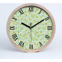 Tulup Holzuhr 20fi cm wanduhr - schwarze Spitzen - geometrischer Hintergrund