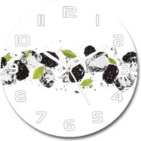 Tulup Wanduhr aus Glas 30fi Glasbild Glasuhr Gehärtetes Glas - weisse-zeiger - Sweet cherries and water