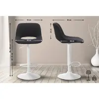 CLP 2er Set Barhocker Camden Stoff weiß schwarz