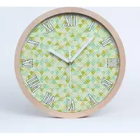 Tulup Holzuhr 25fi cm wanduhr - weiße Spitzen - geometrischer Hintergrund