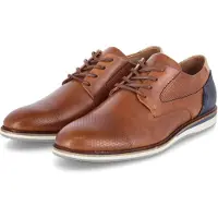 Bullboxer Herren Halbschuhe Braun Blau Glattleder handcraftedGröße:41