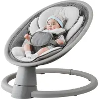 SucceBuy Babyschaukel, Babywippe mit 5 Geschwindigkeiten, tragbare Babyschaukel mit Fernbedienung, Touchpanel, Bluetooth-Musik, 10 voreingestellten Schlafliedern und 5-Punkt-Sicherheitsgurt für Jungen