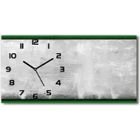 Tulup Wanduhr aus Glas – 60x30 cm - Glasbild - Glasuhr - Gehärtetes Glas - schwarze-zeiger - Grüne Wand