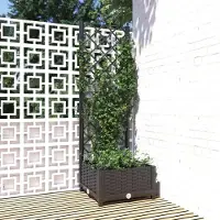 vidaXL "2026 Promotion" Garten-Pflanzgefäß - Pflanzkasten - mit Spalier Schwarz 40x40x121,5 cm - PP - Beete CC9657