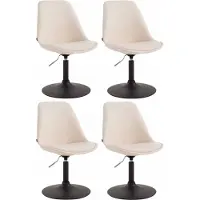 Mendler 4er Set Esszimmerstühle HLO-CP13 Kunstleder creme