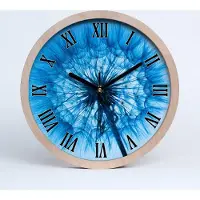 Tulup Holzuhr 20fi cm wanduhr - schwarze Spitzen - Löwenzahn