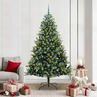 Prolenta Maison Exclusive - Künstlicher Klapp-Weihnachtsbaum mit 300 LEDs Grün 210 cm