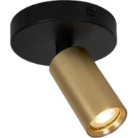 Licht-Erlebnisse Spot Strahler Aluminium GU10 verstellbar in Schwarz Messing Modern Lampe