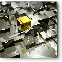ARTTOR Wanduhr - Quadrat - Glasuhr - Architektur Blöcke Design geometrisch - 30x30cm - Schleichendes Uhrwerk - Lautlos - zum Aufhängen bereit - Dekoration Modern - Wanddekoration aus Glas - C3AC30x30-2169