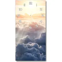 Tulup Wanduhr aus Glas – 30x60 cm - Glasbild - Glasuhr - Gehärtetes Glas -Flug über die Wolken