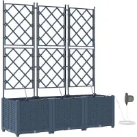 vidaXL Möbel Gartenpflanzen mit Bewässerungssystem 3 Stück Grau - Beete 42002876