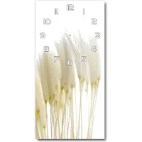 Tulup Wanduhr aus Glas – 30x60 cm - Glasbild - Glasuhr - Gehärtetes Glas -Löwenzahnsamen