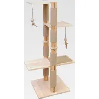 Markenlos Kratzbaum Garfield 1,24 m, beige, Katzenbaum, Katzenspielbaum, Kletterbaum, Katzenkratzbaum, Kratzmöbel