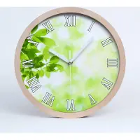 Tulup Holzuhr 25fi cm wanduhr - weiße Spitzen - Blätter