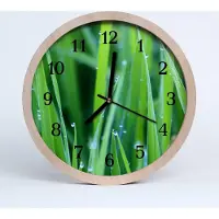 Tulup Holzuhr 30fi cm wanduhr - Tau auf dem Gras