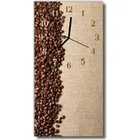 Tulup Glasuhr Wanduhr Küchenuhr Echt-Glas 30x60 Bohnen Braun