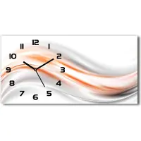 Tulup Wanduhr aus Glas – 60x30 cm - Glasbild - Glasuhr - Gehärtetes Glas - schwarze-zeiger - Wellen Abstraktion