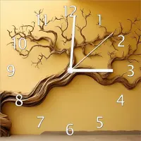 Wallario Design Wanduhr Lebensbaum Skulptur aus Echtglas, Größe 30 x 30 cm