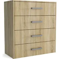 Masseno Kommode SCALINI 75 cm Sideboard mit 4 Schubladen für Wohnzimmer Schlafzimmer Modern 75x33x82 cm Sonoma Eiche / Sonoma Eiche