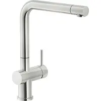 SYSTEMCERAM KeraDomo Armatur SILA in EDELSTAHLFINISH mit Festauslauf /