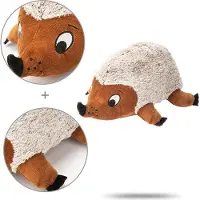 Markenlos Kleines Igel-förmiges Plüschspielzeug mit Quietscher für Hunde - Gefülltes Kauspielzeug für mittelgroße Hunde - Langlebig mit Quietscher - 2er-Pack.