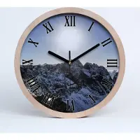 Tulup Holzuhr 25fi cm wanduhr - schwarze Spitzen - Winter in der Tatra