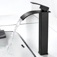 Sonstiges Wasserhahn Bad Schwarz Matt Wasserfall Armatur 235mm Hoch Moderne Mischbatterie