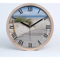 Tulup Holzuhr 30fi cm wanduhr - schwarze Spitzen - Strand
