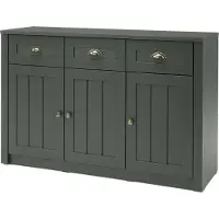 Lomadox Landhaus Anrichte Sideboard 3-türig ATHEN-61 in edlem englisch-grün - B/H/T: 130/86/43 cm