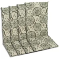 GO-DE Textil, Sesselauflage Hochlehner, 4er-Set, Farbe: beige, Maße ca.: 118 cm x 48 cm x 5 cm