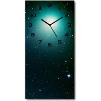 Tulup Wanduhr aus Glas – 30x60 cm - Glasbild - Glasuhr - Gehärtetes Glas -Galaxis