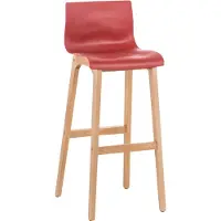 CLP Barhocker Hoover Natura 4-Fuß Gestell rot