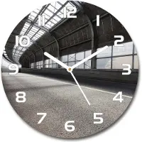 Tulup Wanduhr aus Glas 30fi Glasbild Glasuhr Gehärtetes Glas - weisse-zeiger - Road in the tunnel