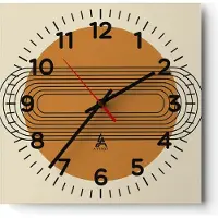 ARTTOR Wanduhr - Quadrat - Glasuhr - Stück Geometrisch Orange - 40x40cm - Schleichendes Uhrwerk - Lautlos - zum Aufhängen bereit - Dekoration Modern - Wanddekoration aus Glas - C4AC40x40-4877