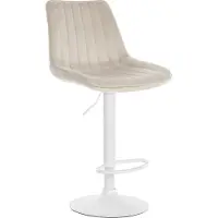 CLP Barhocker Toni Samt weiß creme
