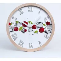 Tulup Holzuhr 30fi cm wanduhr - weiße Spitzen - Kirschen und Wasser