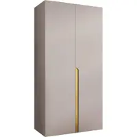 Mirjan 24 Kleiderschrank Mila 1 100, Schlafzimmer, Kleiderschrank, mit zwei Drehturen und mit Kleiderstange, Modern, Garderobenschrank (Farbe: Cashmere + Gold)