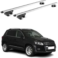 Aurilis Dachträger Grundtäger für VW Tiguan mk1 2007-2016 90kg Alu Silber 2tlg ABE