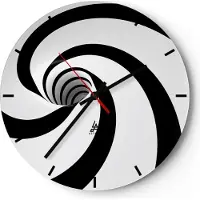 ARTTOR Wanduhr - Rund - Glasuhr - Spirale Streifen Komposition - 30x30cm - Schleichendes Uhrwerk - Lautlos - zum Aufhängen bereit - Dekoration Modern - Wanddekoration aus Glas - C3AR30x30-2649