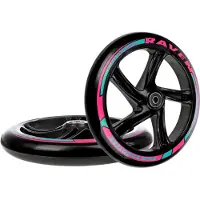 Raven Ersatzräder für Cityroller Scooter Roller Kickscooter Dots Polyurethan200mm mit Kugellager Black - 2 Stück