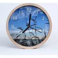 Tulup Holzuhr 30fi cm wanduhr - Gras Blumen