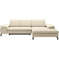 Vente-unique Ecksofa mit Schlaffunktion - Ecke rechts - Strukturstoff - Beige - ARCHIBALD