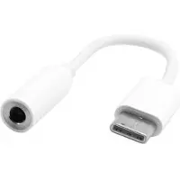System-S Audio Kabel 3,5 mm Klinke zu USB 3.1 Typ C Stecker Adapter in Weiß
