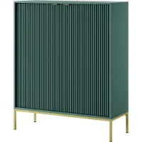 Masseno Kommode STELLARE 104 cm Highboard mit 2 Türen für Wohnzimmer Schlafzimmer Modern 104x39x125 cm Hellgrün / Hellgrün