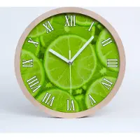 Tulup Holzuhr 30fi cm wanduhr - weiße Spitzen - Limette